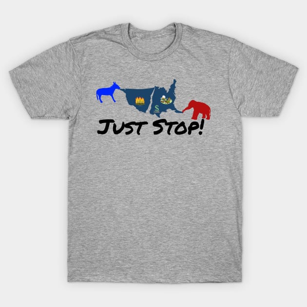 Just Stop! With icons T-Shirt by rand0mity